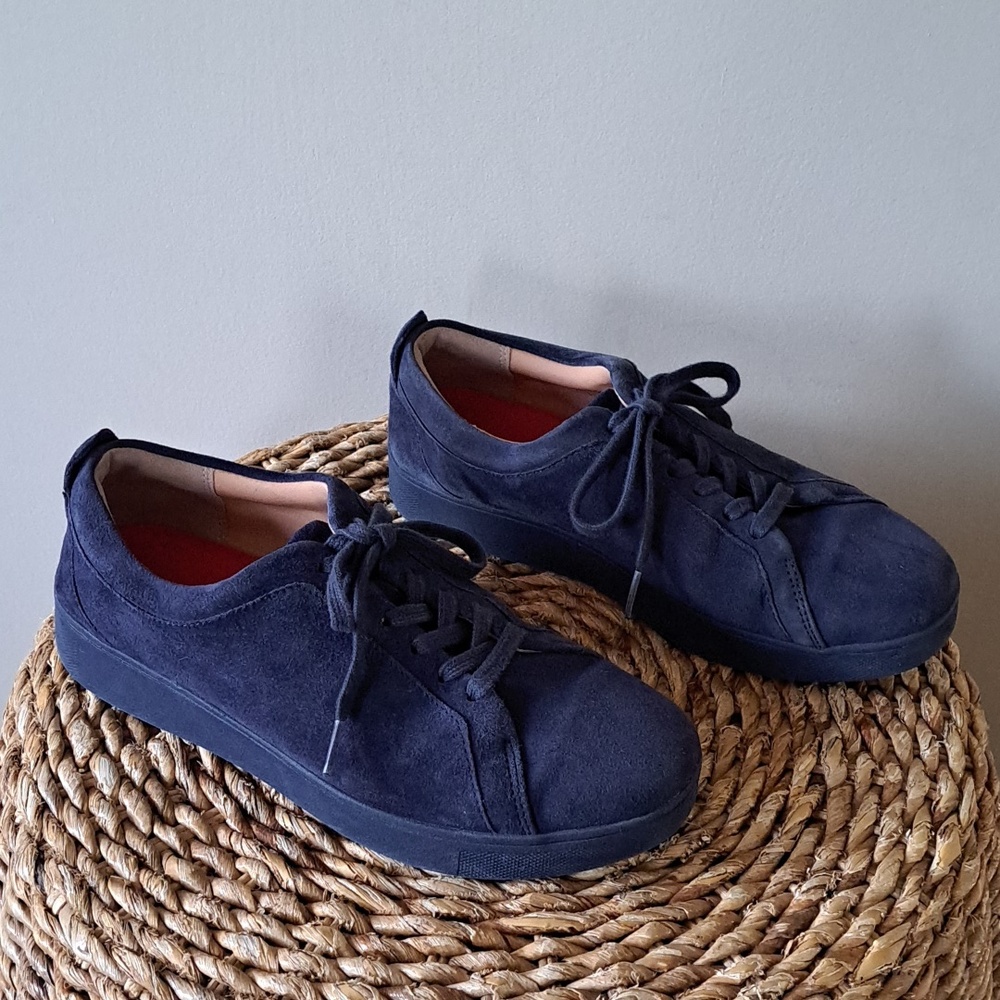 Fitflop‎ Womens Rally Navy Blue Suede Athleisure/Comfort/Walking Sneakers 8.5
